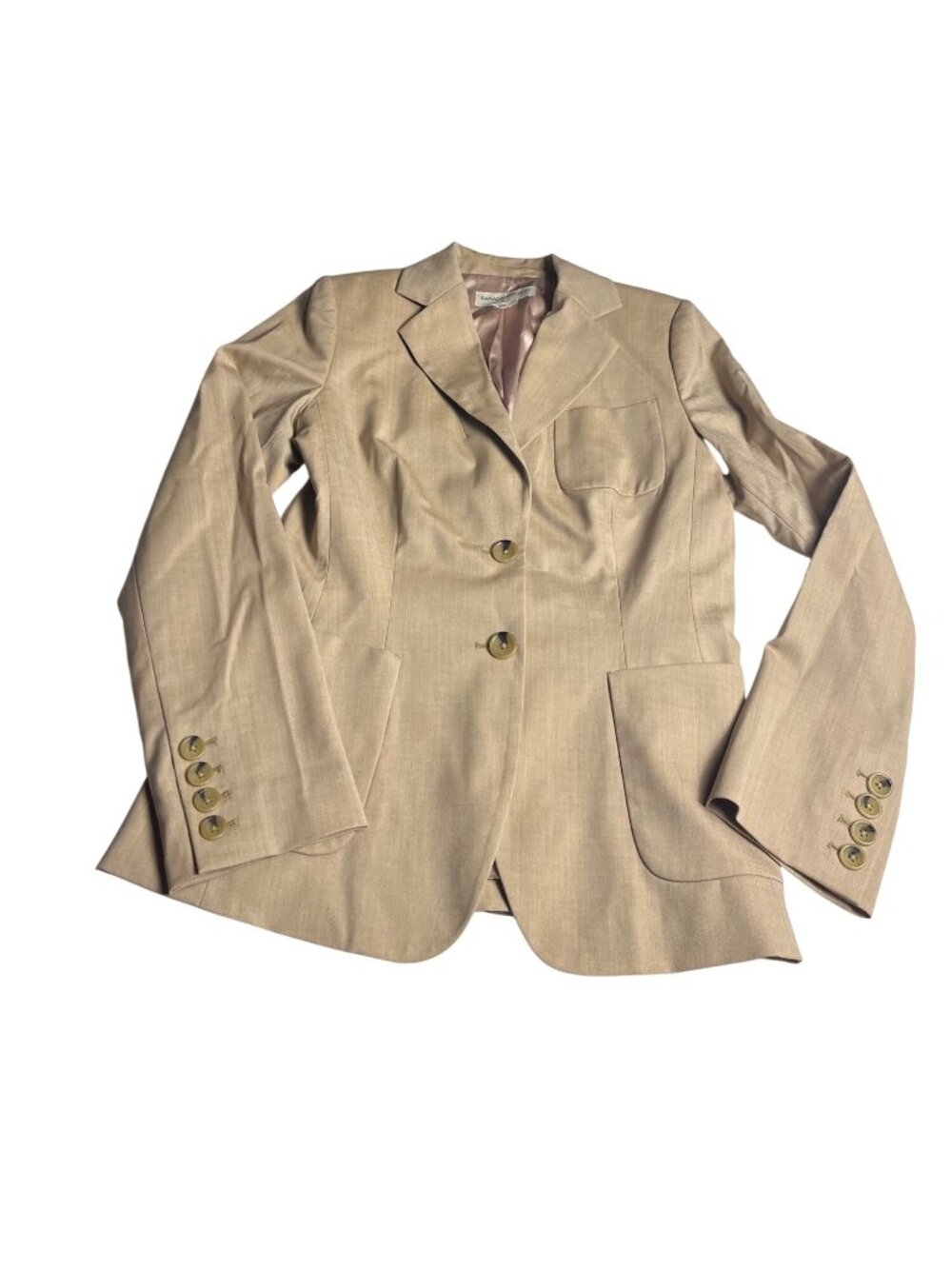 Banana Republic 6 Tan Single-Breasted Wool Blend BlazerTortoise-Shell Buttons